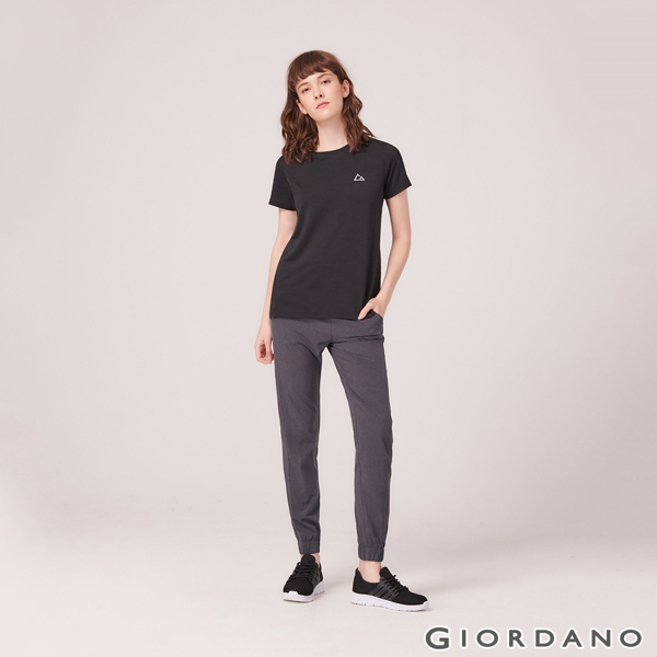 GIORDANO 女裝G-MOTION反光LOGO運動T恤-09 標誌黑