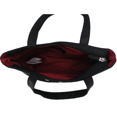 agnes b. 排釦飾邊尼龍手提包(黑)