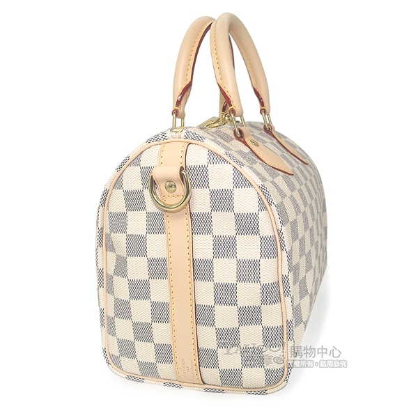 LV N41374 Damier Speedy 25 白色棋盤格手提/肩背包(小)