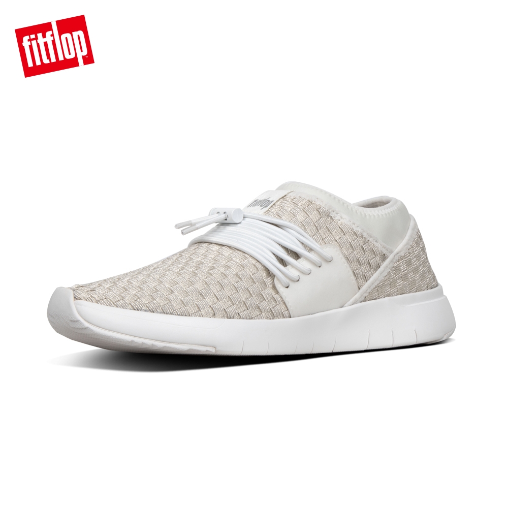 FitFlop STRIPKNIT LACE-UP SNEAKERS 都會白