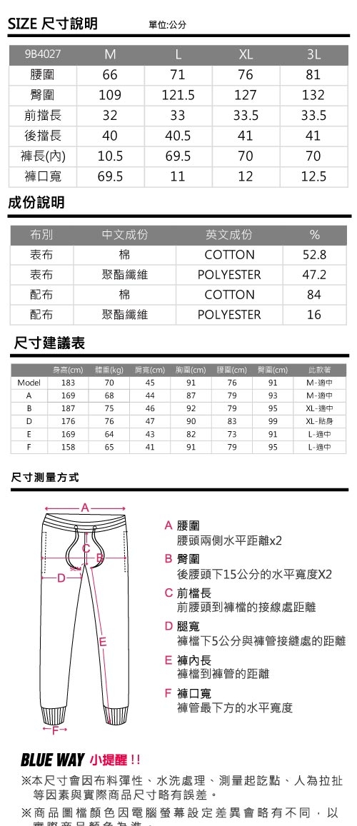 鬼洗 BLUE WAY -ONIARAI潮流圖騰花紗運動棉褲(藍)