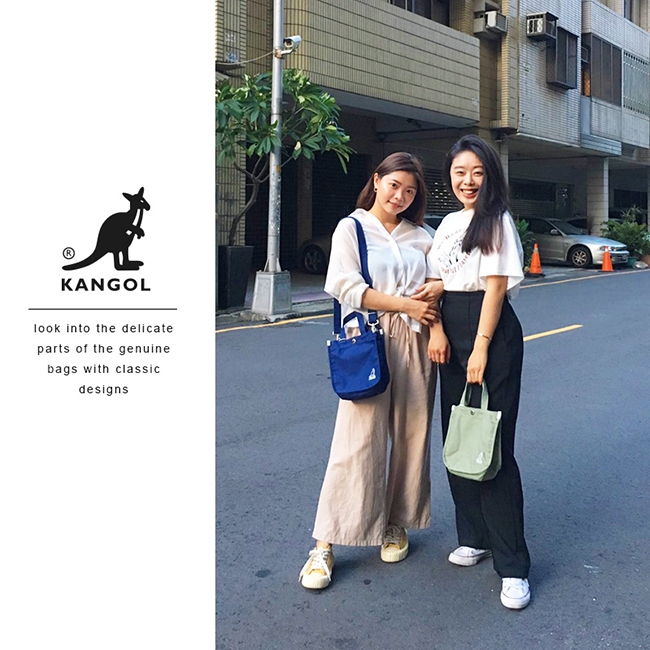 福利品 KANGOL 韓版極簡玩色-MINI帆布斜背小方包-粉紅