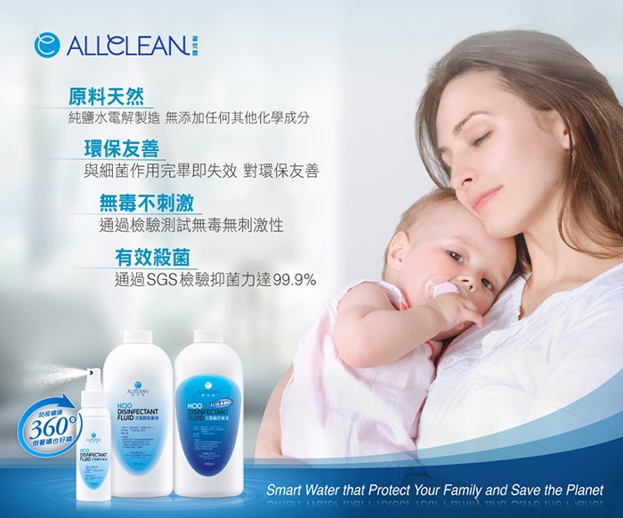 Allclean歐克靈 全方位消毒抗菌液-補充瓶(1000ml)