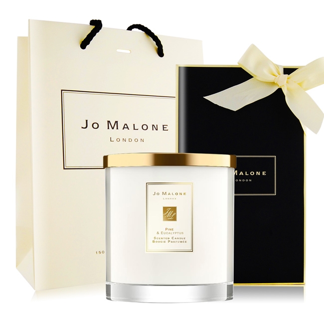 Jo Malone 冬季限定-松木與桉樹居室香氛工藝蠟燭200g[含外盒+緞帶+提袋]
