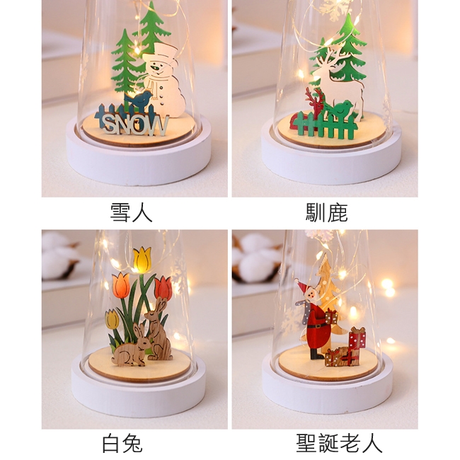 iSFun 冰錐聖誕樹 透明雪花星星銅線燈 馴鹿