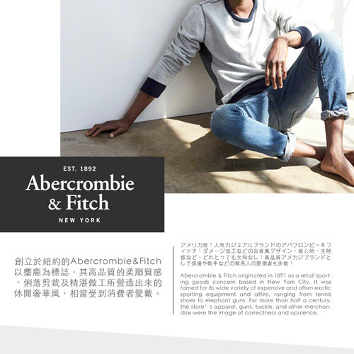 麋鹿 AF A&F 年度熱銷經典文字大麋鹿短袖T恤(女)-米白色