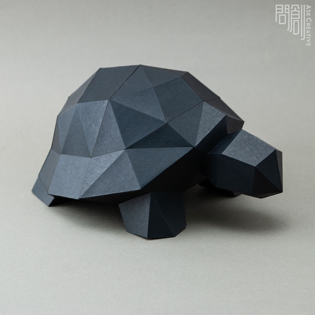 問創設計 DIY手作3D紙模型 禮物 擺飾 小動物系列-小烏龜擺飾