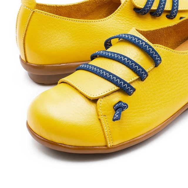 W&M 童趣撞色 圓頭娃娃休閒鞋 女鞋-薑黃(另有紅、深藍)