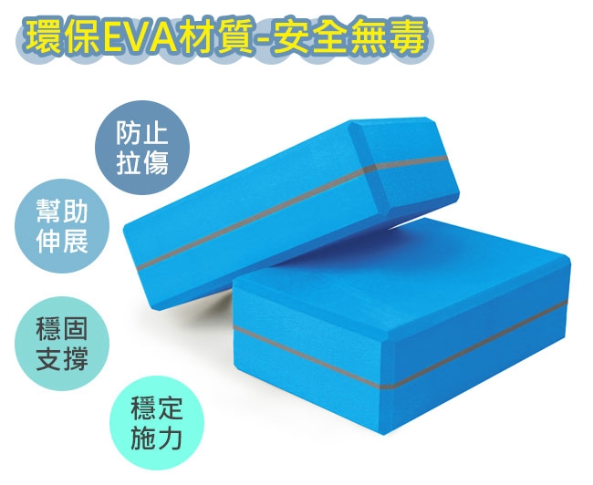 Yenzch 瑜珈磚/高密度EVA(天空藍 2入) RM-11135-3