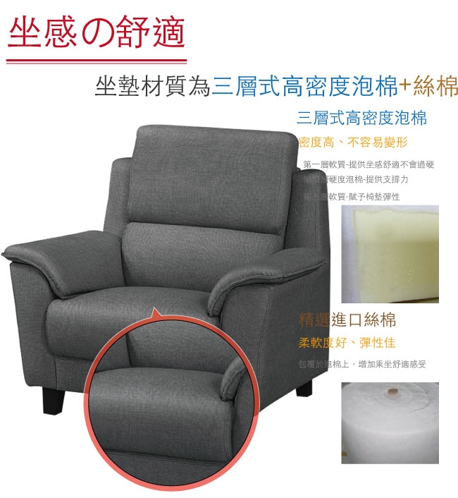 綠活居 瑟德亞時尚灰貓抓皮革單人座沙發椅-110x92x103cm免組