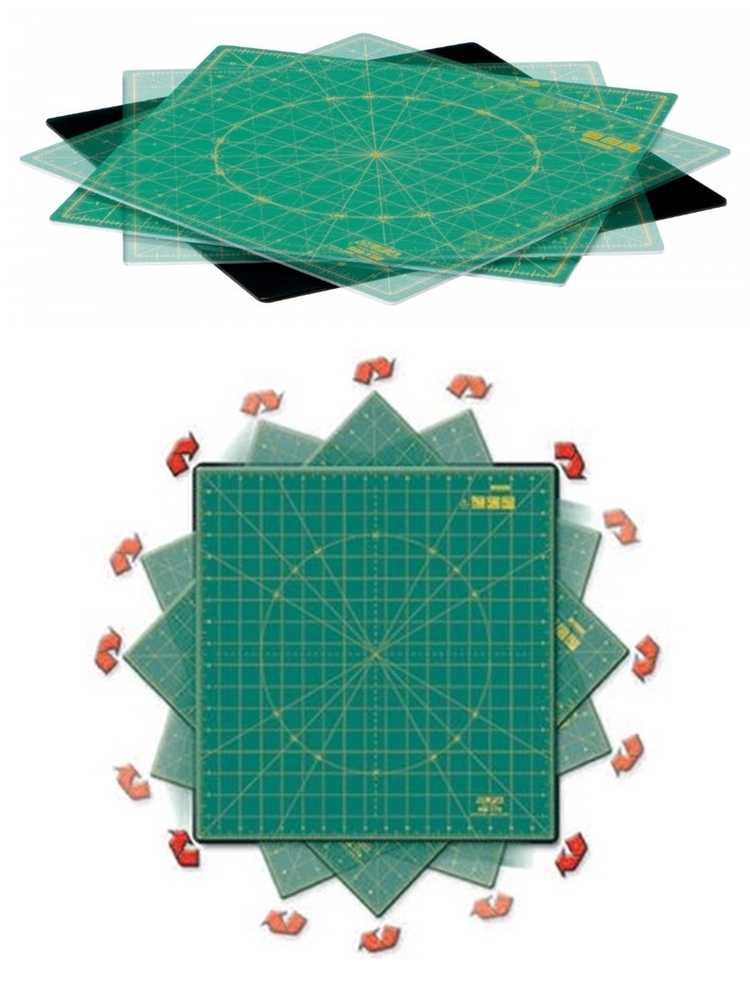 日本OLFA可360度旋轉切割墊板美工作墊RM-17S模型桌墊(可節省空間;17吋