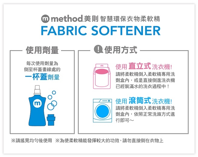 Method 美則 智慧環保衣物柔軟精-清新1580ml