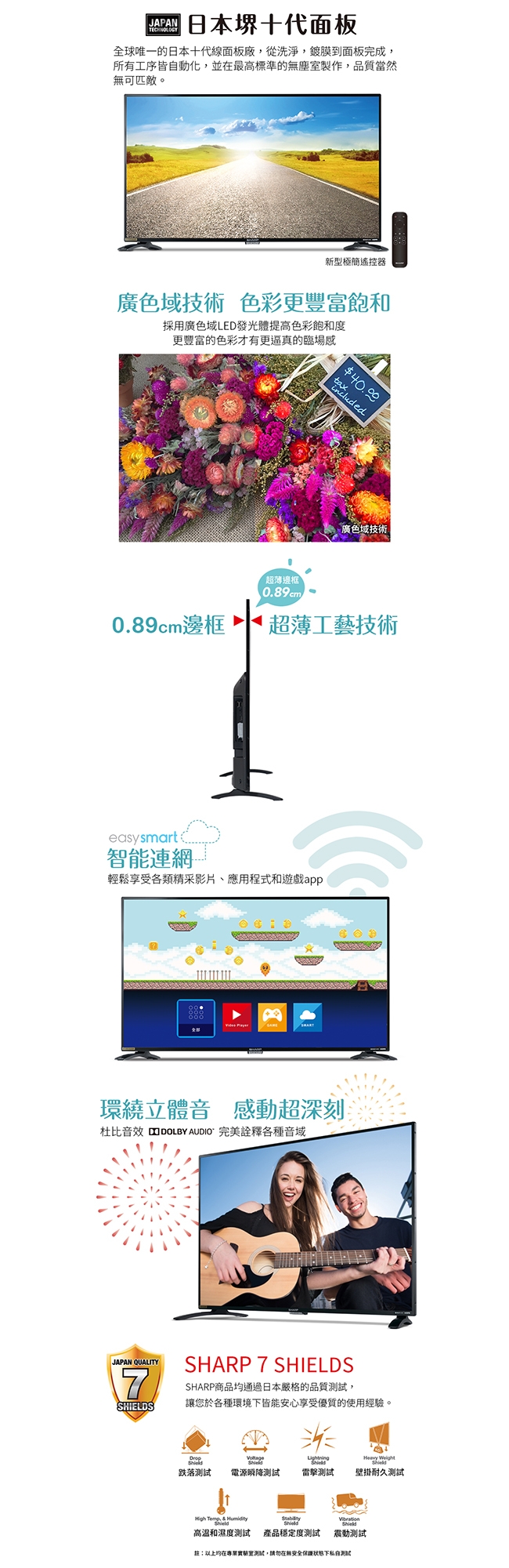 SHARP 40吋 Full HD多媒體連網液晶顯示器 LC-40SF466T