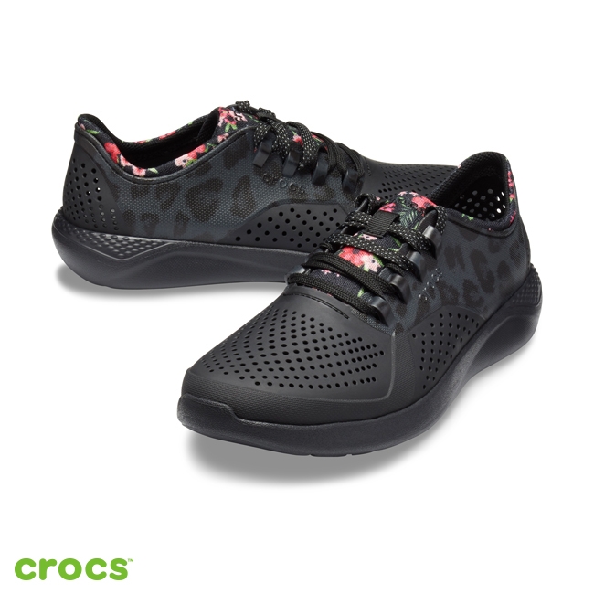 Crocs 卡駱馳(女鞋)豹紋花卉繫帶鞋205999-95K