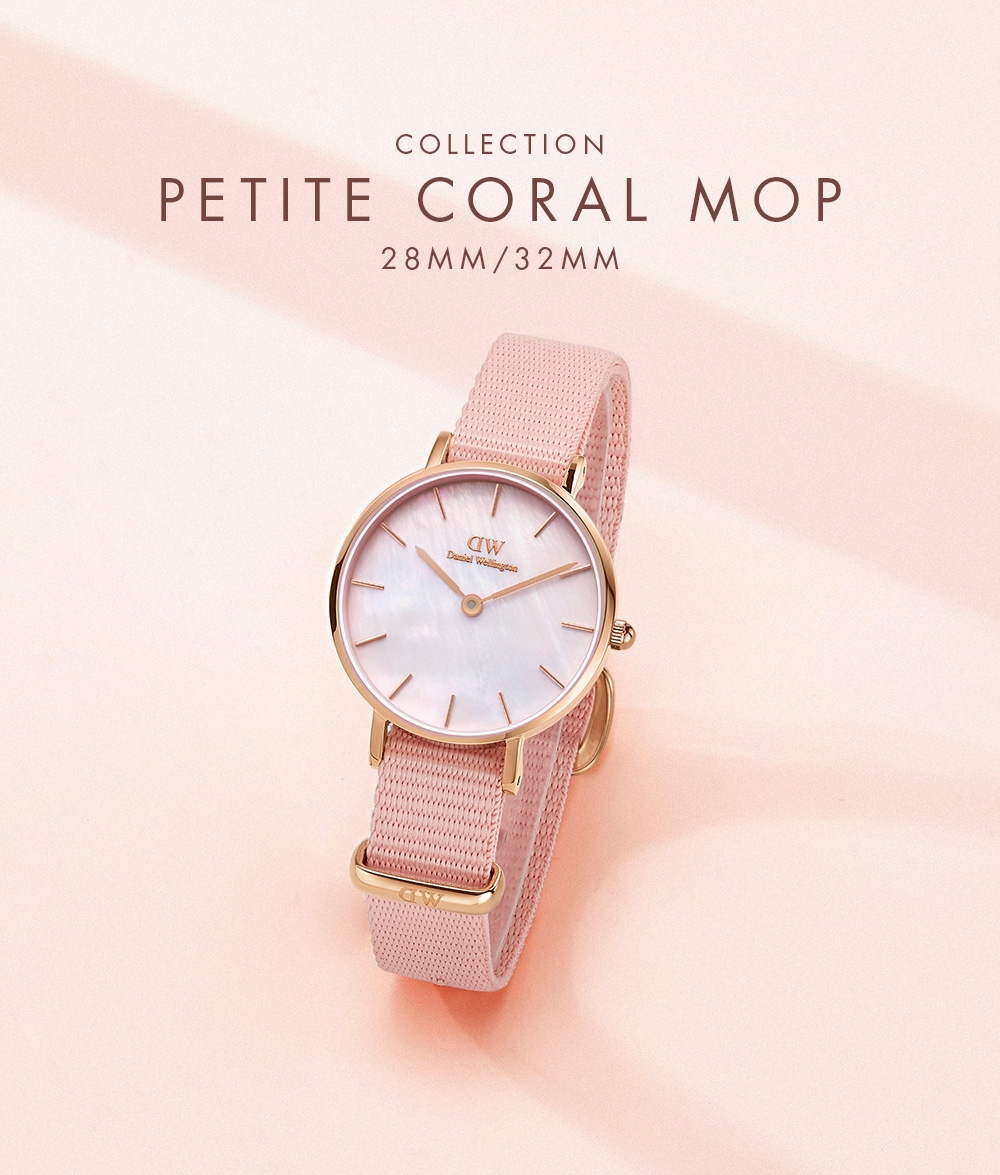 Daniel Wellington DW 手錶Petite Coral 32mm 珍珠貝織紋錶-玫瑰金