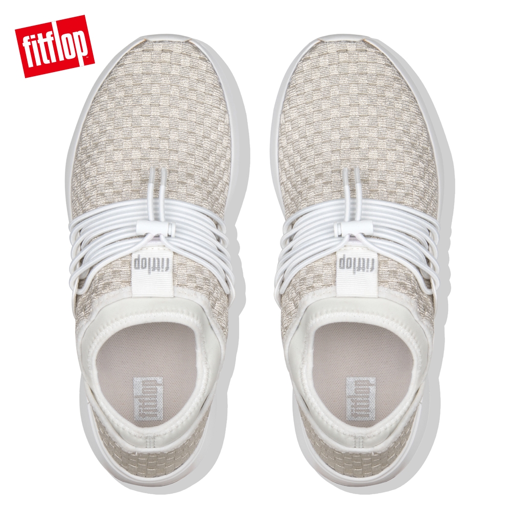 FitFlop STRIPKNIT LACE-UP SNEAKERS 都會白