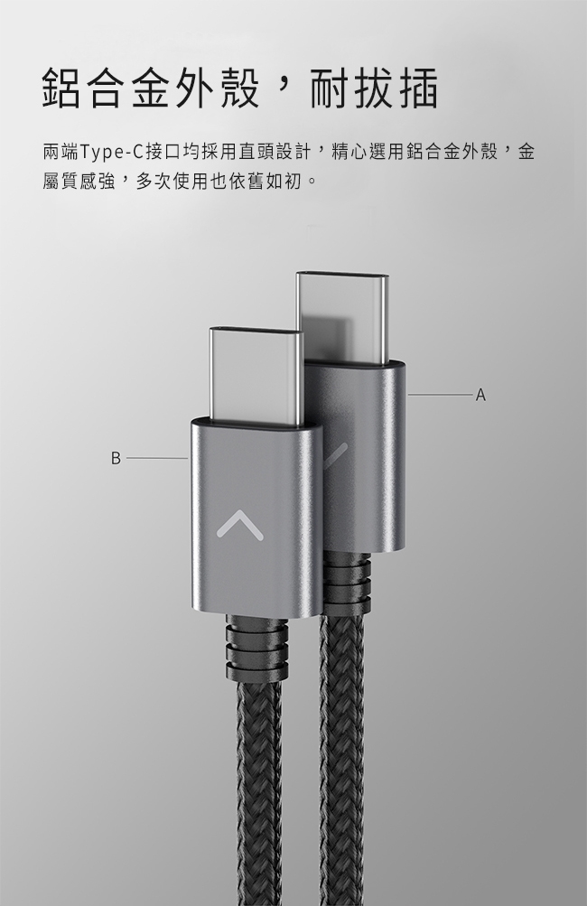 FiiO LT-TC1 TYPE-C轉TYPE-C 充電數據線