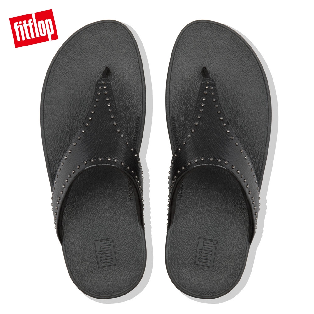 FitFlop LOTTIE MICROSTUD TOE THONGS 靚黑色