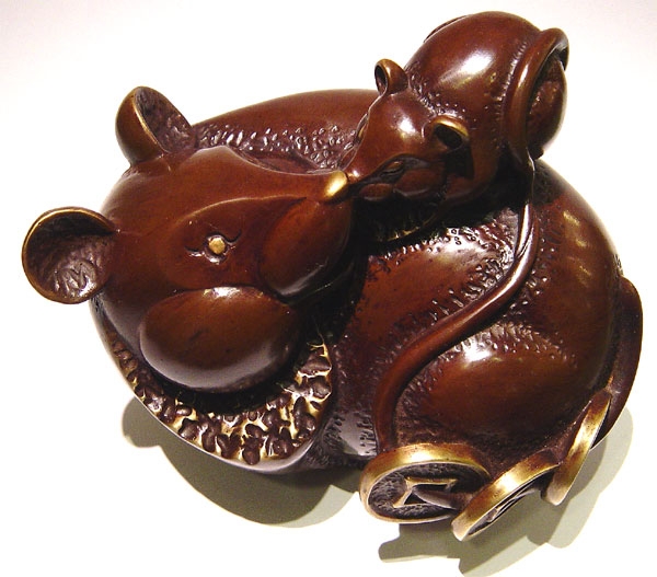 金鼠豐年 雕塑大師羅廣維創作 鼠銅雕 禮品