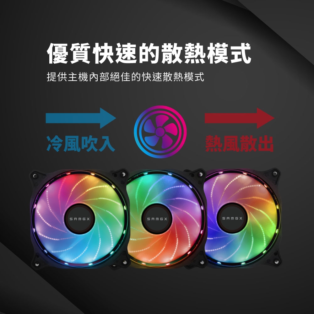 【SAMGX】12公分RGB風扇 主機板燈光同步SYNC 5V系統散熱風扇 RAINBOW