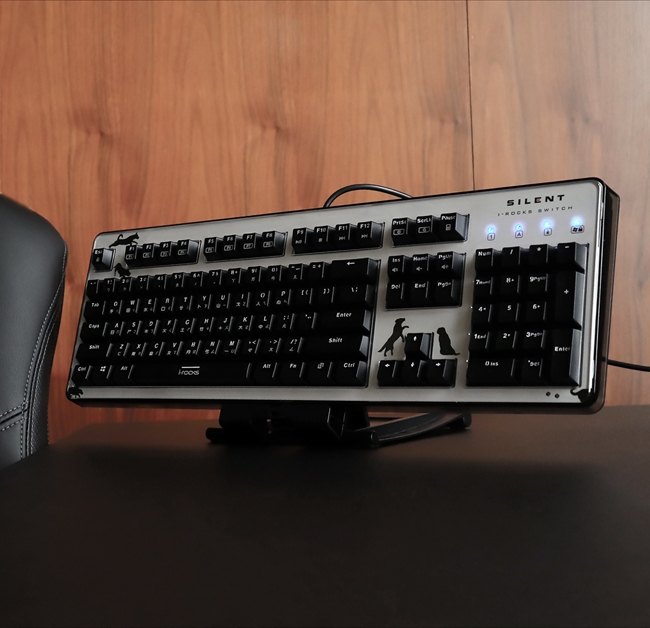 [送替換底紙]irocks K76MN CUSTOM 靜音 機械式鍵盤黑-茶軸