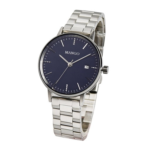MANGO 永恆經典超薄時尚腕錶-湛藍之美/36mm