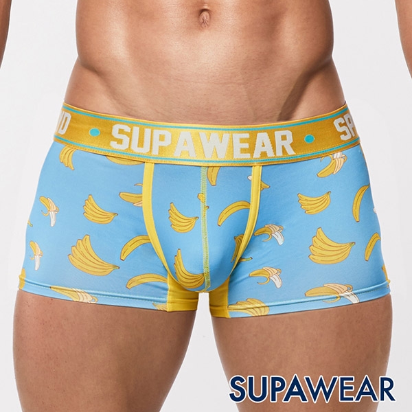 SUPAWEAR美味系列超彈性型男四角內褲(香蕉-淺藍色)