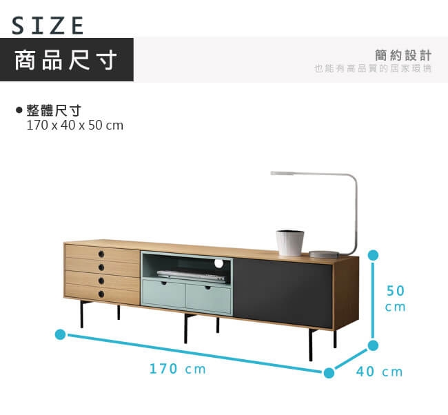 漢妮Hampton摩菲白橡電視櫃-170*40*151 cm