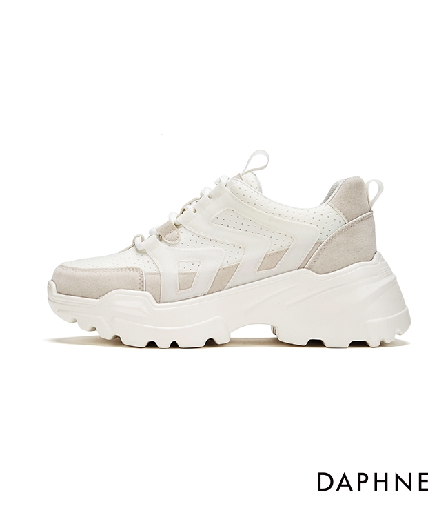 達芙妮DAPHNE休閒鞋-透氣舒適潮流厚底休閒運動鞋-白