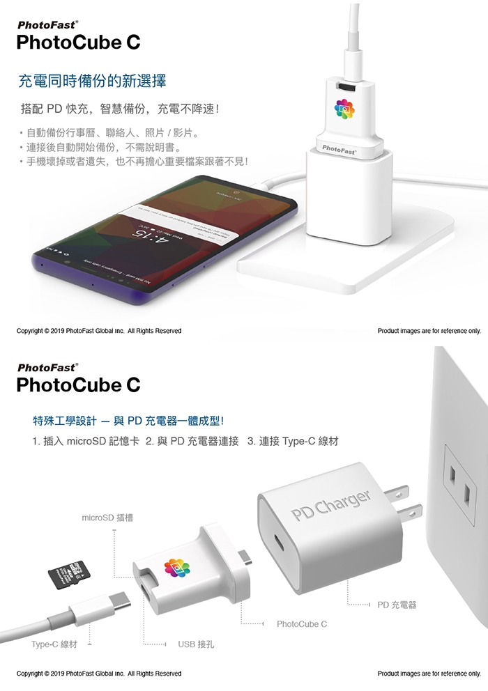 Photofast PhotoCubeC 蘋果安卓雙用備份方塊+Lexar記憶卡256GB