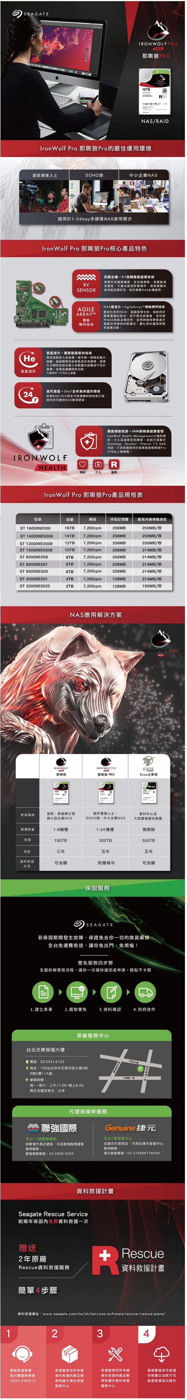 Seagate 那嘶狼【IronWolf Pro】4TB 3.5吋NAS硬碟