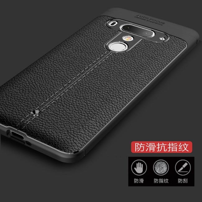 PKG HTC U12 Plus 手機殼-商務時尚款抗指紋-皮紋黑