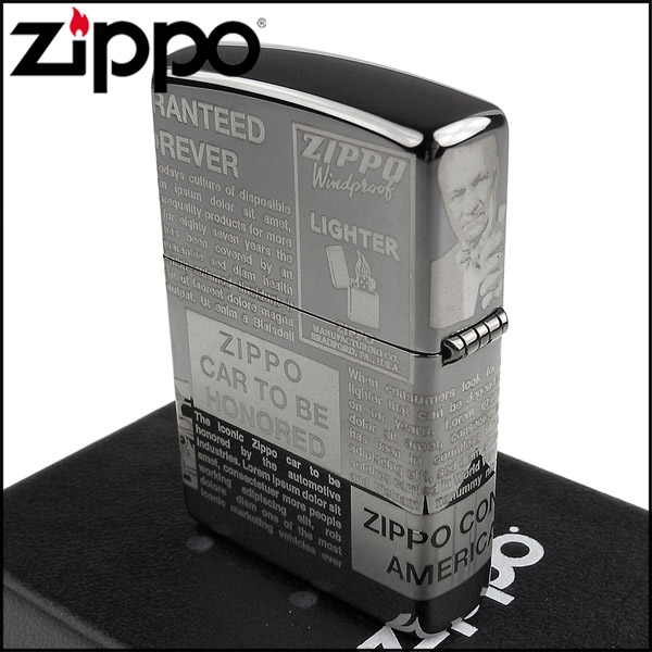 ZIPPO 美系~Newsprint-新聞稿圖案-4面連續雷射雕刻加工打火機