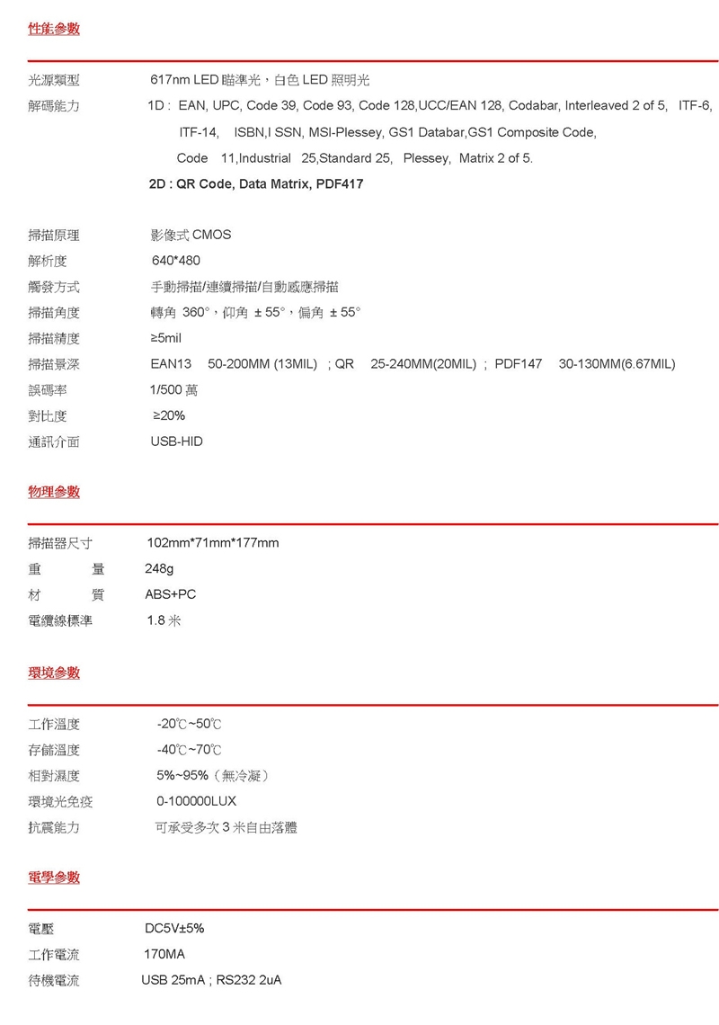 DK-5066強固型有線二維QR CODE手機條碼行動支付專用款