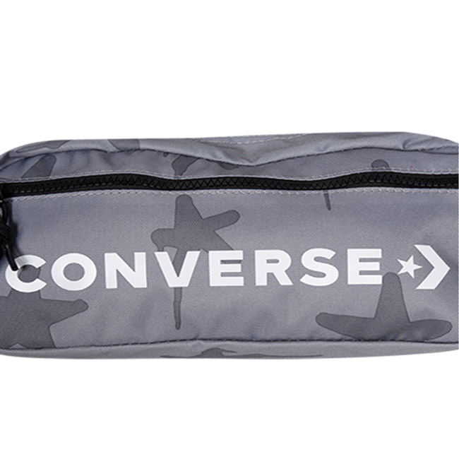 CONVERSE 腰包 夾層 拉鍊 LOGO 小包 灰色 10006947-A01