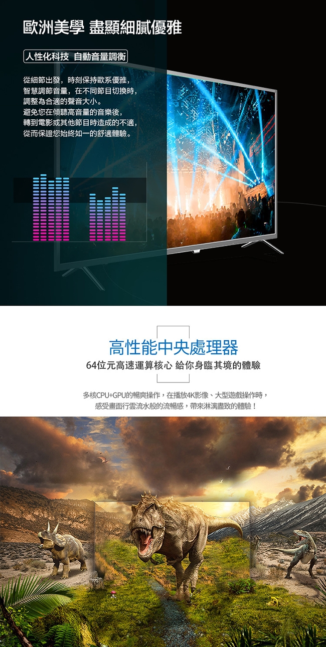 PHILIPS飛利浦55吋 4K HDR 聯網 液晶顯示器+視訊盒55PUH6073