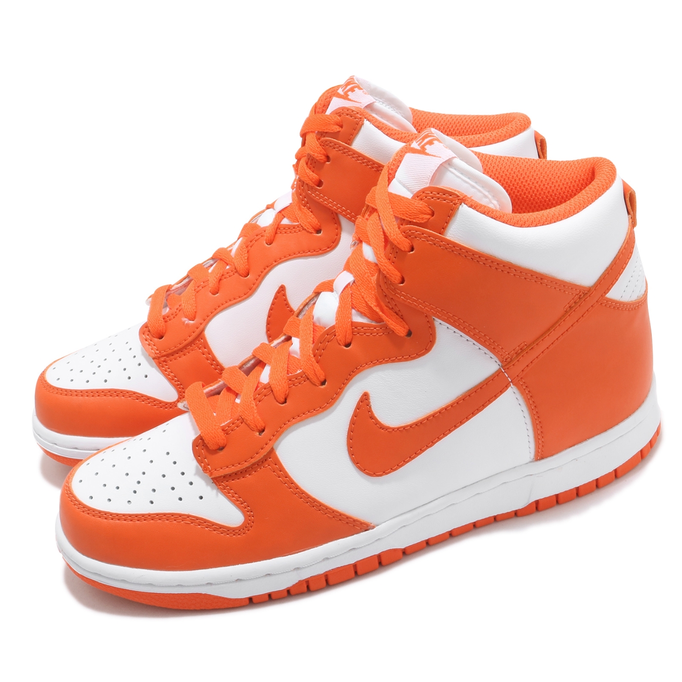 Nike 休閒鞋Dunk High GS 運動女鞋經典款高筒皮革簡約穿搭橘白