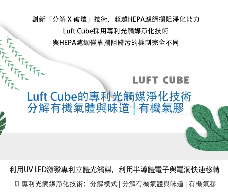 LUFT CUBE 1-3坪 光觸媒空氣淨化器 科技銀/玫瑰金