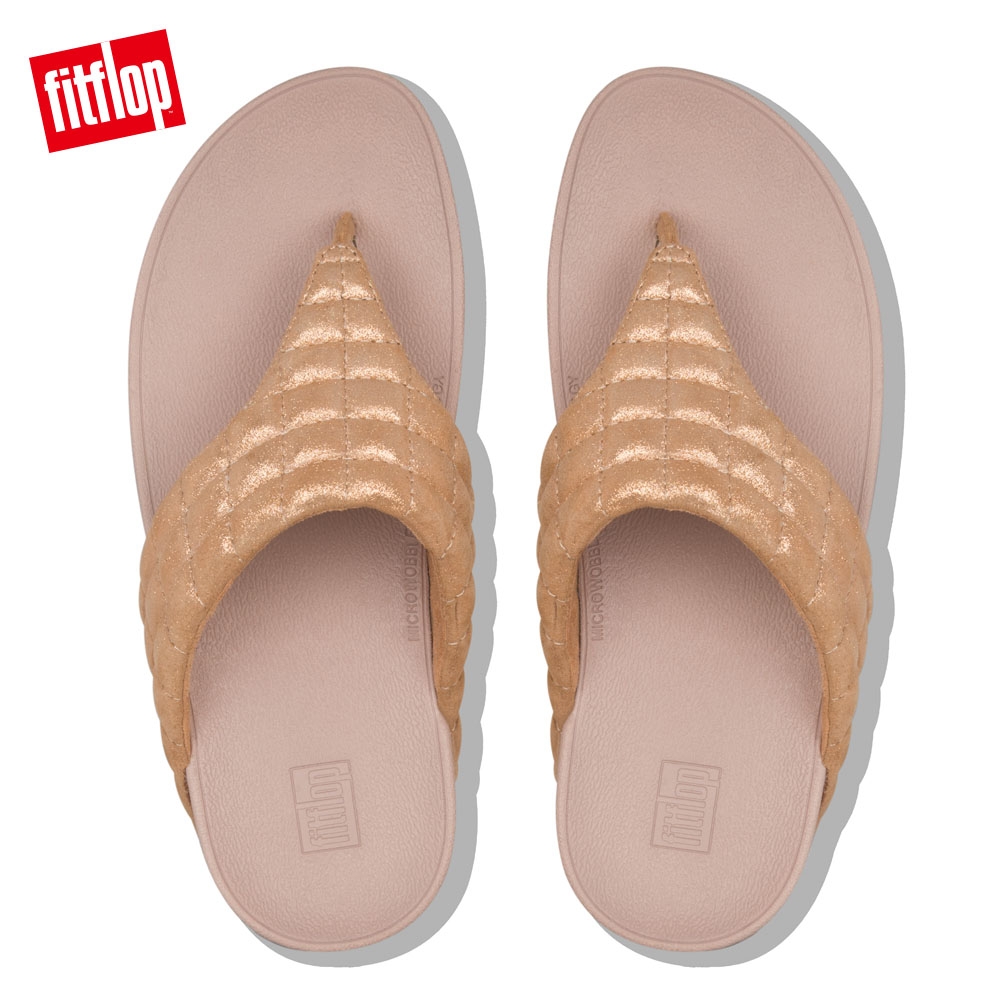 FitFlop LULU PADDED SHIMMY TOE THONGS 玫瑰金