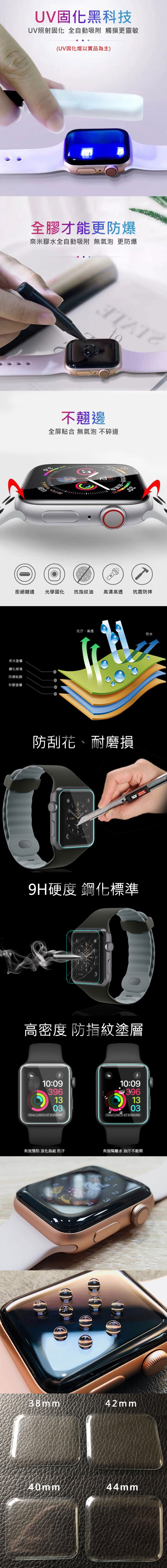 Cooyee Apple Watch 液態膠玻璃貼(含燈)