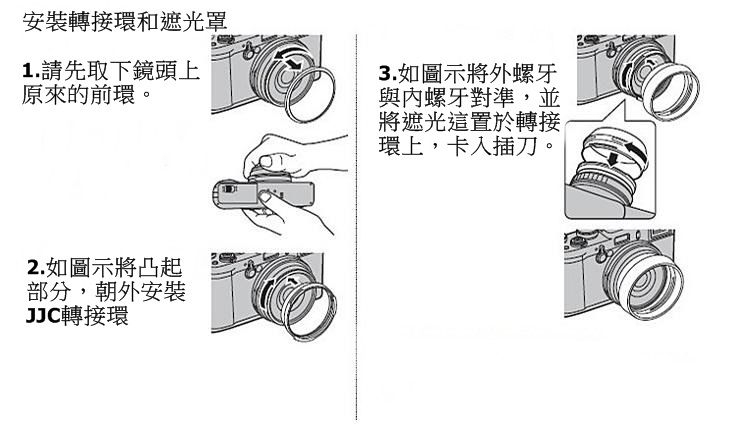 JJC副廠Canon遮光罩LH-DC100含FA-DC67B轉接環LH-JDC100