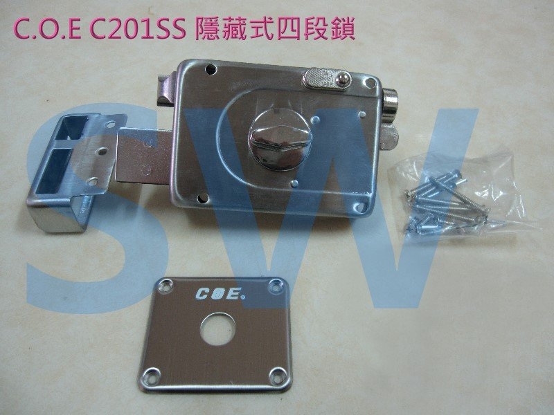 C.O.E C-201SS 隱藏式四段鎖 小旋轉紐 四段鎖 不銹鋼 無拉把 快速伸縮四段鎖