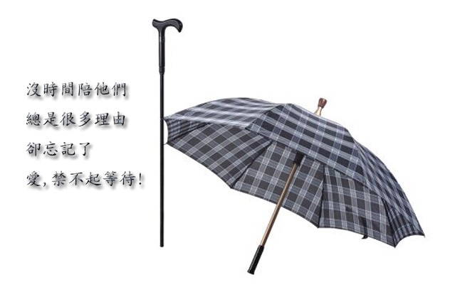 暐天Weiyi 分離式防風手杖傘 - 歐風咖啡格