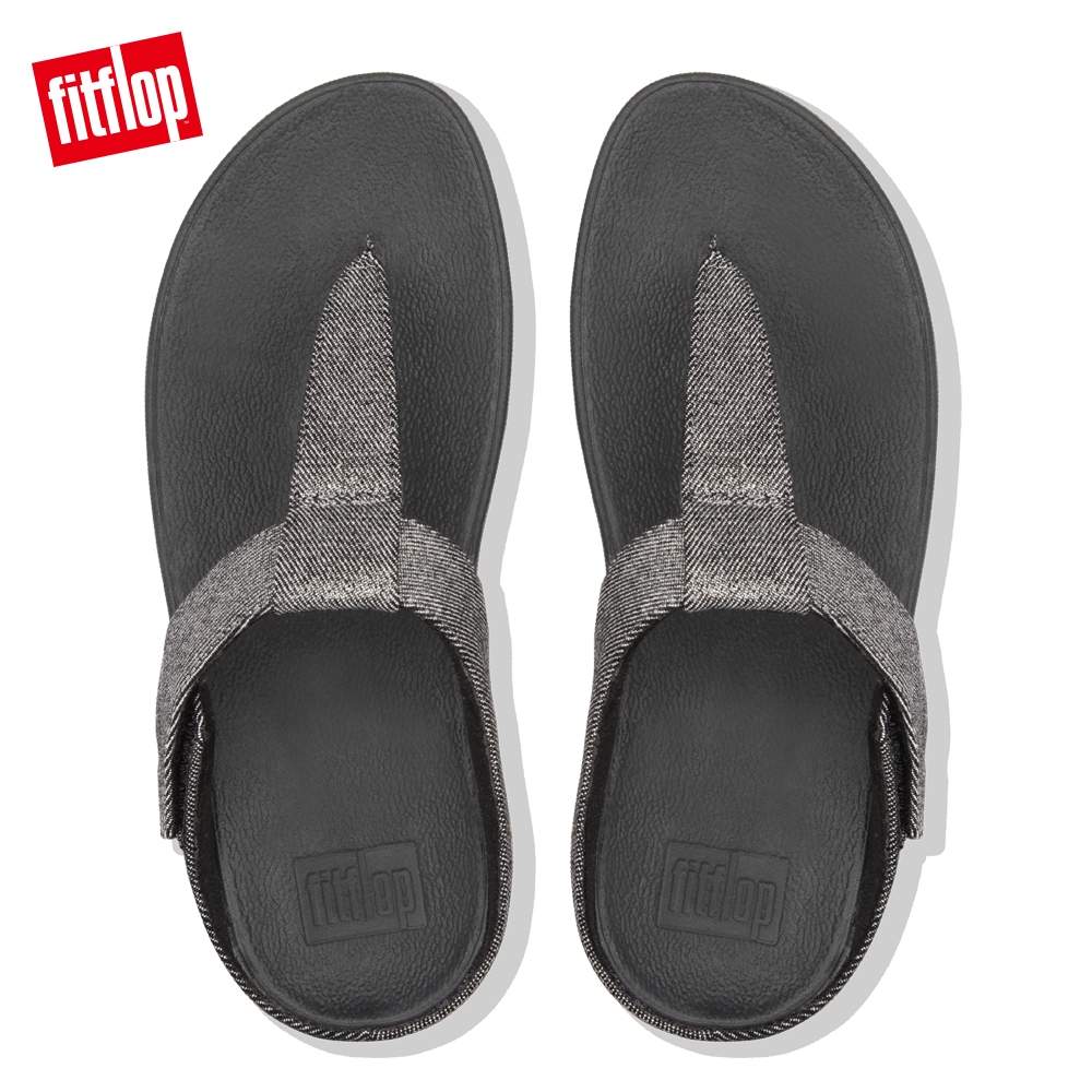 FitFlop MINA DENIM TOE THONGS 靚黑色