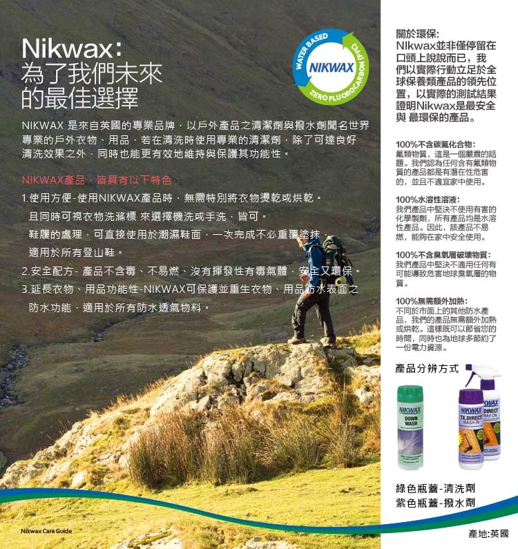 【NIKWAX】羽绒清洗劑 1K3【1L】