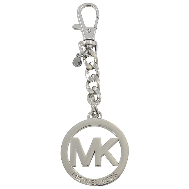 MICHAEL KORS KEY CHARMS圓型LOGO鑰匙圈吊飾(銀)