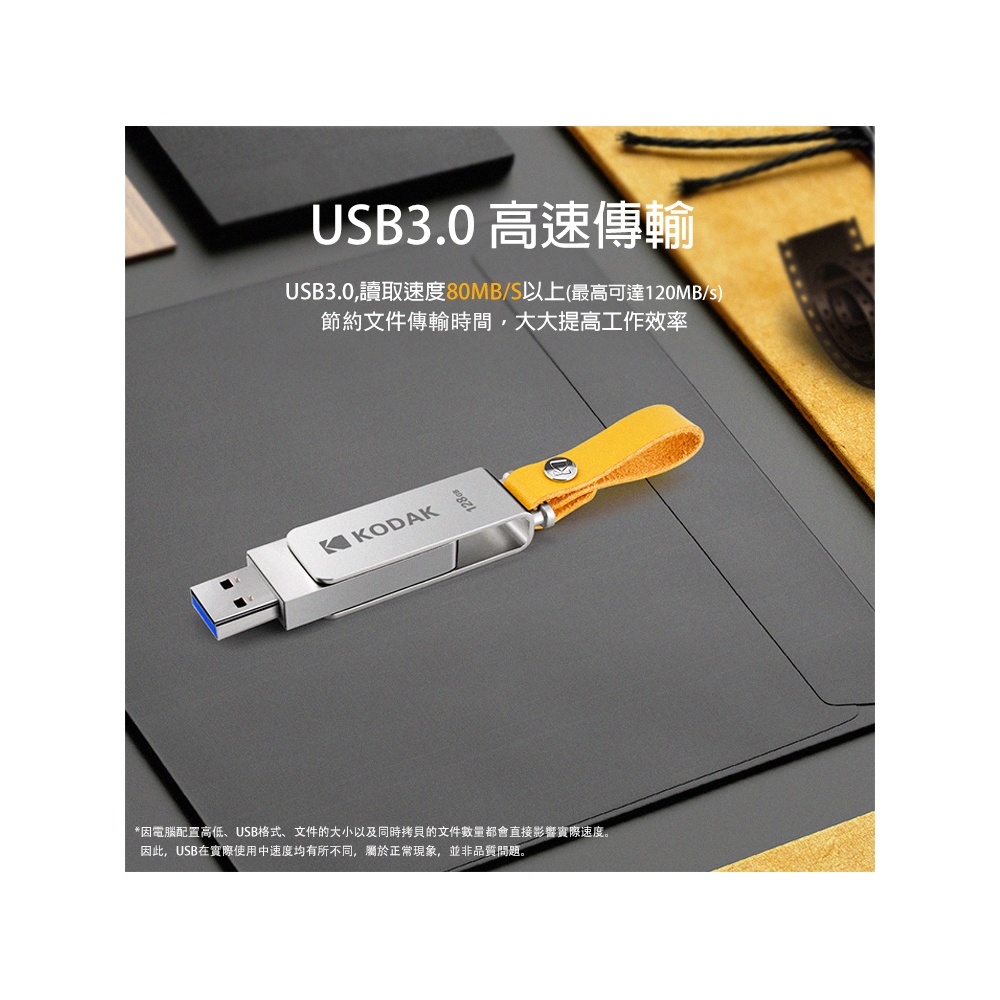 【KODAK】USB3.1 K133 32GB 旋轉随身碟-三入