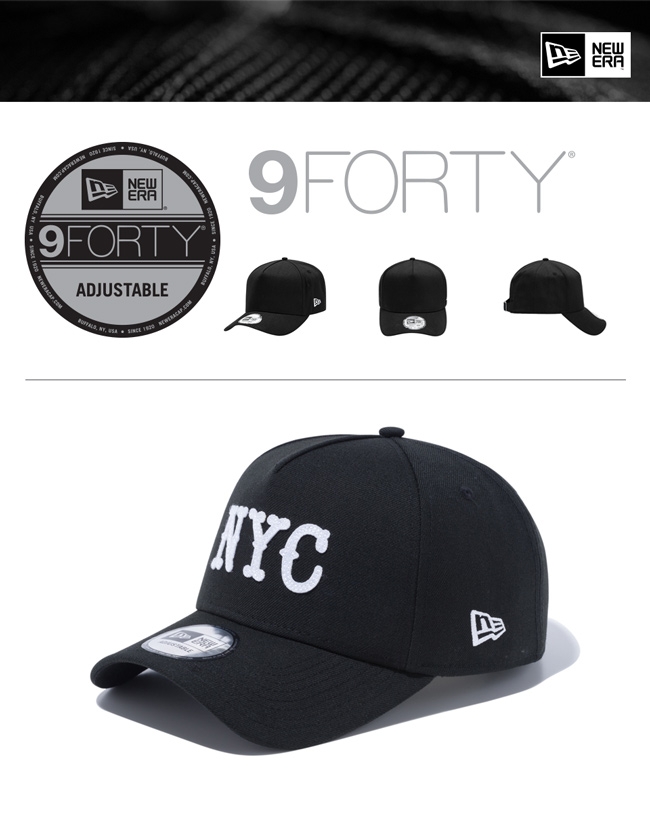 NEW ERA 9FORTY 940AF 毛氈布縫LOGO NYC 黑 棒球帽