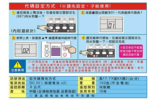 Dr.AV AI-MF1冰點/萬示益專用冷氣遙控器(北極熊系列)