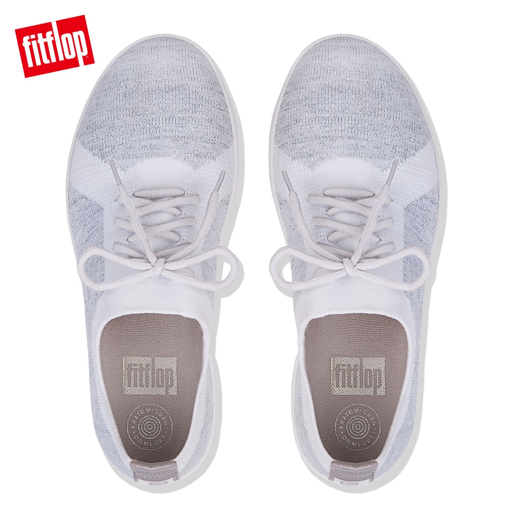 FitFlop F-SPORTY ÜBERKNIT METALLIC 休閒鞋 白